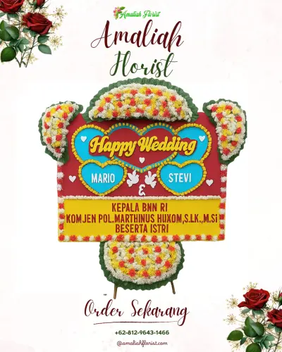 Karangan Papan Bunga Pernikahan mandalajati